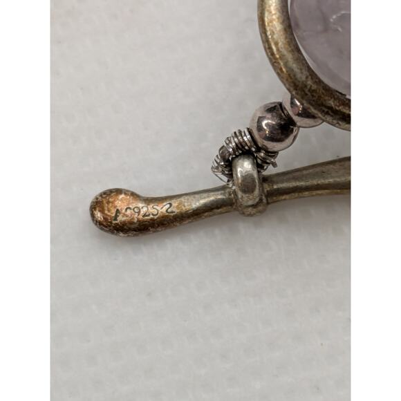 Amethyst Faceted Bead Necklace with Sterling Clasp and Crystal Pendant 34.5” - Picture 5 of 6